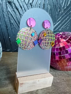 Disco Party Earrings- Rainbow