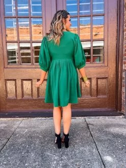 If The Shoe Fits Babydoll Dress- Green -Fashion Clothing Store 013c57e46d12dddad587c28a819fceee