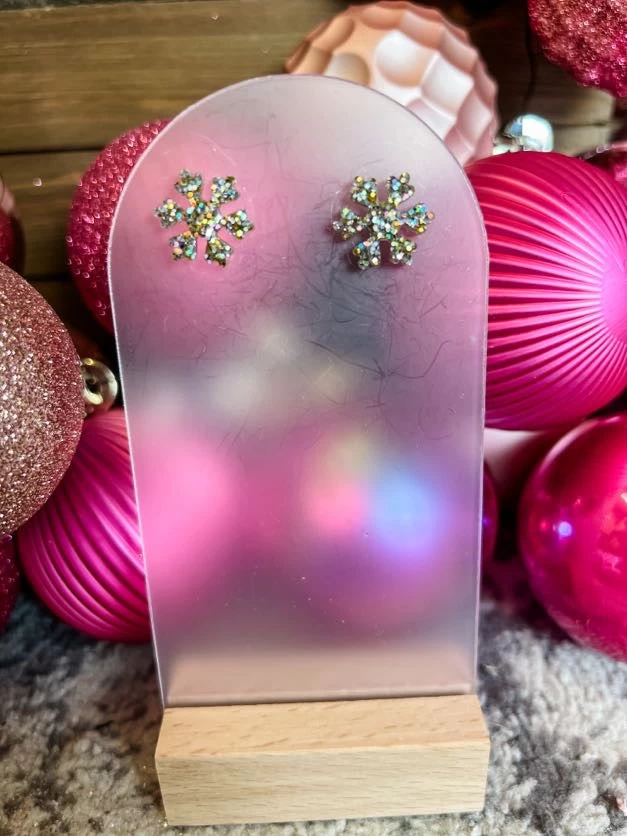 Holographic Gold- Snowflake Studs 1 Holographic Gold- Snowflake Studs