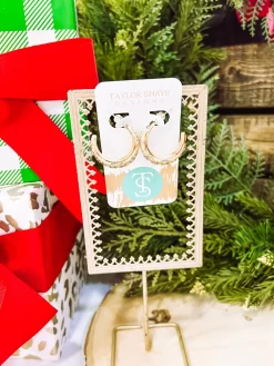 Jerzie Rhinestone Hoop Earrings