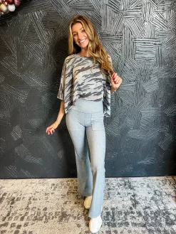 Grey Camo Lightweight Dolman Top