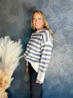 Stay On Track Striped Oversized Sweater- Grey 9 Stay On Track Striped Oversized Sweater- Grey -Fashion Clothing Store 04efae82a64e24a7edb448c04a80e762 scaled