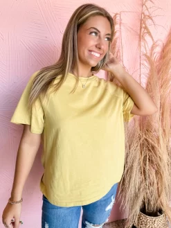 Top Notch Round Neck O-Ring Top- Light Mustard
