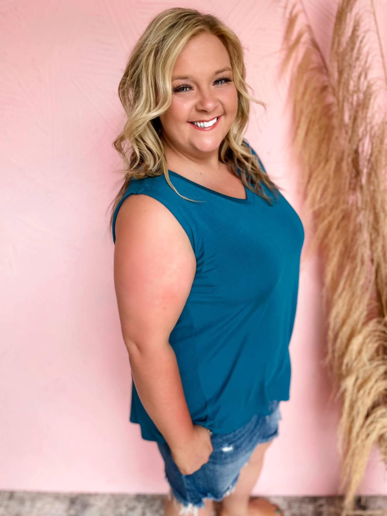 Good Days Ahead Hi Low Tank- Teal 3 Good Days Ahead Hi Low Tank- Teal - Image 3