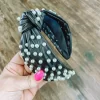 Not Average Pearl Headband- Black/ Pearl