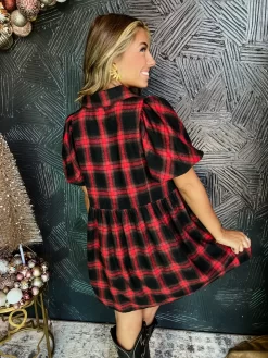 Dark Romance Plaid Puff Sleeve Dress -Fashion Clothing Store 0976bc89878276a86851d19dbe87c33d scaled