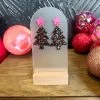 Ferris Wheel/Gold Star- Christmas Tree Dangle Earrings