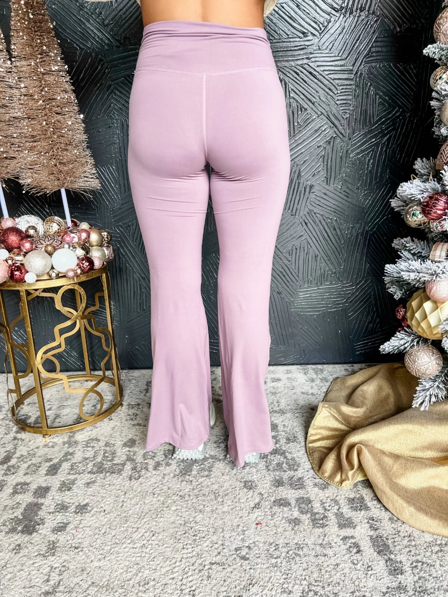 Work For It Butter Soft High-Rise V Shape Side Slit Pant- Mauve 3 Work For It Butter Soft High-Rise V Shape Side Slit Pant- Mauve - Image 3