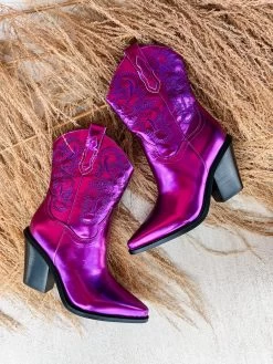 Sergio Purple Metallic Boots