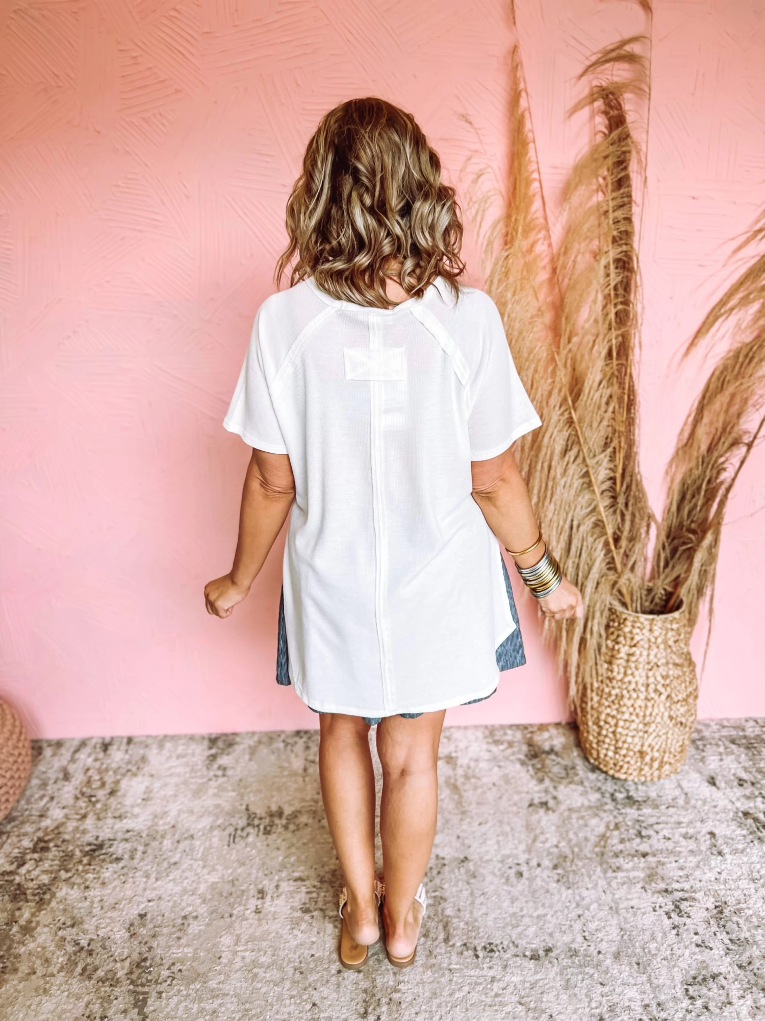 Ivory Waffle Knit Side Slit Top 5 Ivory Waffle Knit Side Slit Top - Image 5