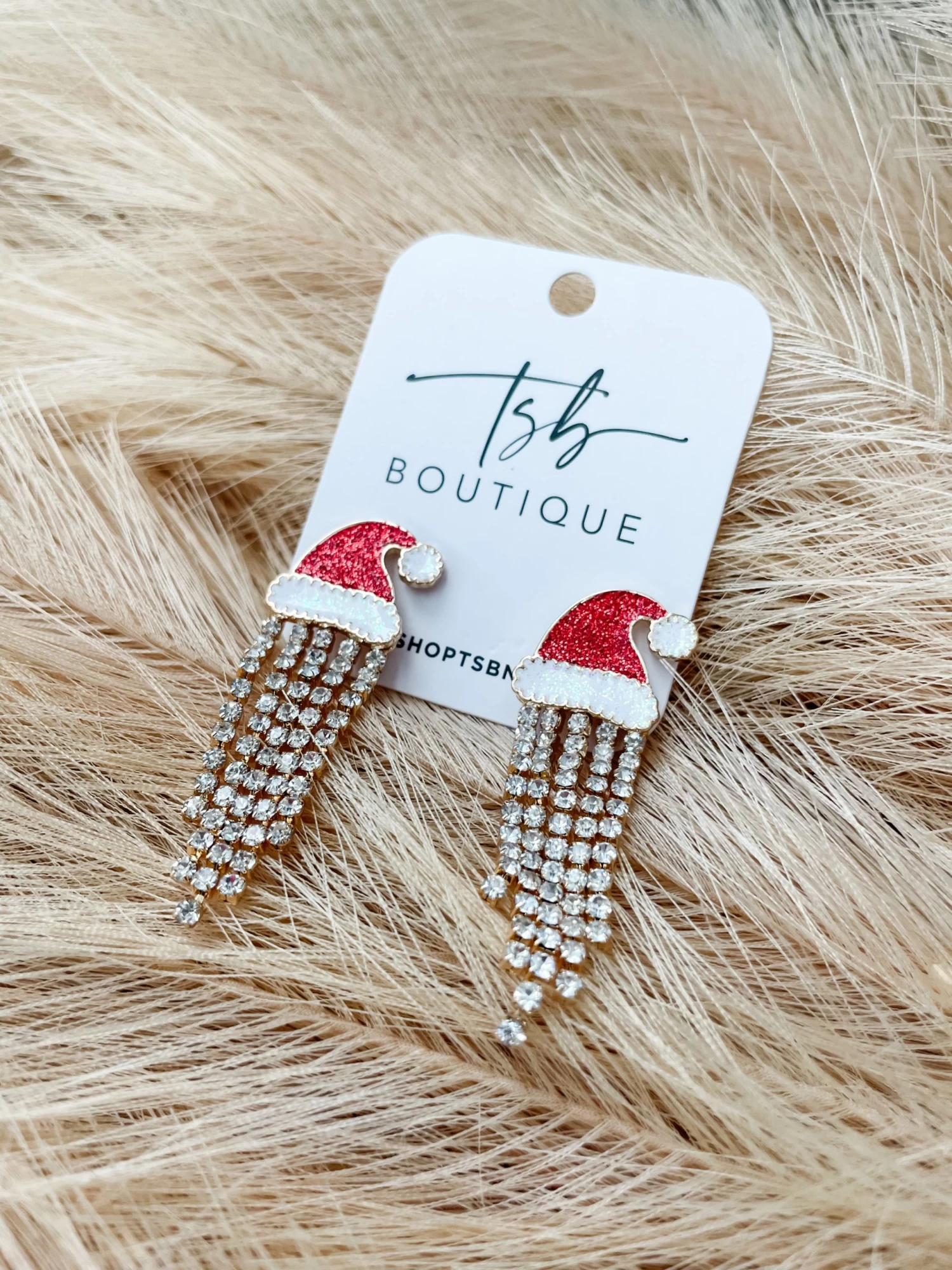 Santa Hat Rhinestone Earring 1 Santa Hat Rhinestone Earring