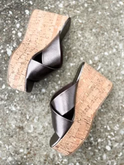 Ludovica Criss Cross Sandal- Gunmetal