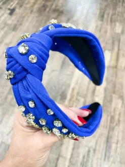 Callie Crystal Headband- Dark Blue