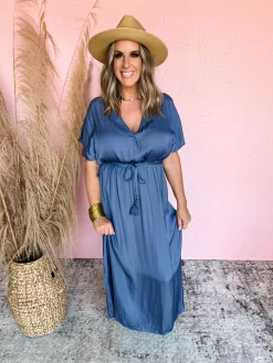 Weekend Getaway Satin Maxi Dress
