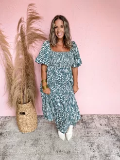 Untamed Beauty Zebra Midi Dress