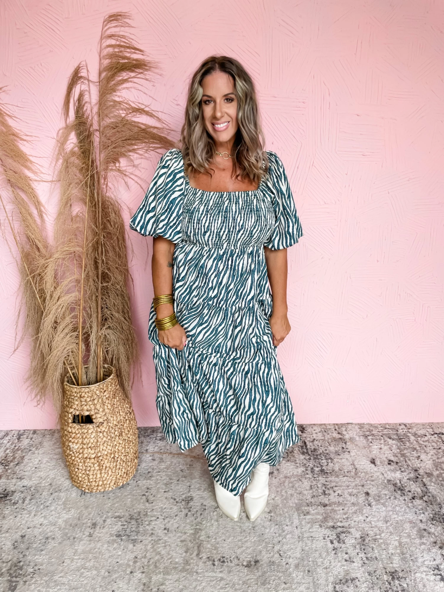 Untamed Beauty Zebra Midi Dress 1 Untamed Beauty Zebra Midi Dress