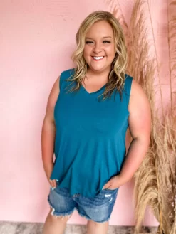 Good Days Ahead Hi Low Tank- Teal