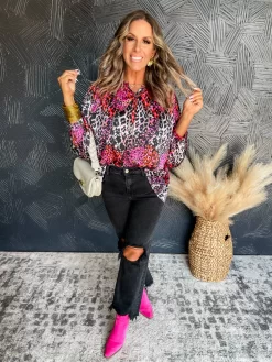 Welcome To The Jungle Button Down Top