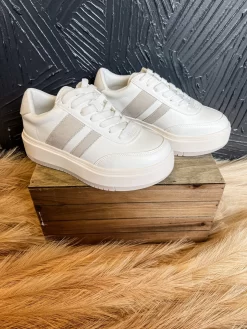 *STEVE MADDEN* Navida Sneakers- Grey/ White