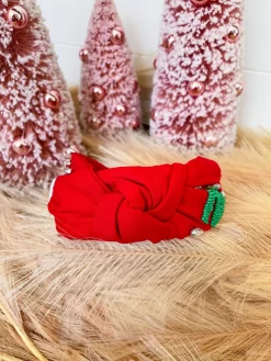 Naughty And Nice Beaded Headband- Red