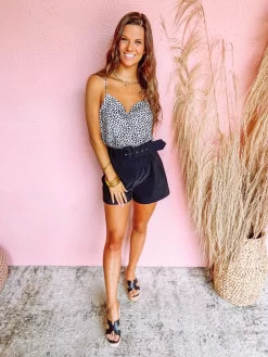 Cream Satin Animal Cowl Neck Tank Top