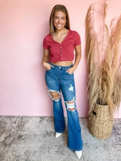 Sienna Button Down Front Top -Fashion Clothing Store 3578126fee53c1ae257f7372ce42935d scaled