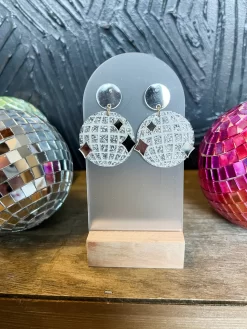 Disco Party Earrings- Silver
