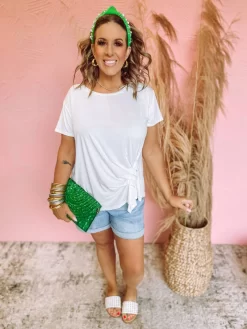 Audrey Pleated Gathered Front Top- Off White