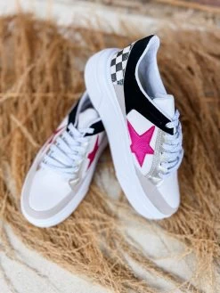 Aria 34 Sneakers- Chess/ Fuchsia