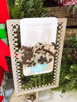 Tortoise Oval Drop Earrings