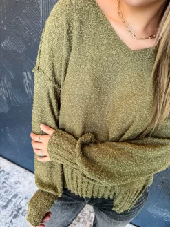 Perfect Combo Popcorn V Neck Sweater- Olive -Fashion Clothing Store 3981e3e1ce8f3df5e15e69cd38b37824 scaled