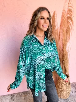 Full Circle Moment Button Down Top- Green -Fashion Clothing Store 3a04b942b567763a3a89608c1101634d scaled