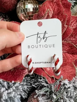 Red/White Hoop Earrings