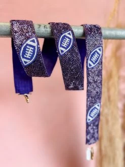 Purple Football Beaded Bag Strap