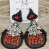 Hocus Pocus Cauldron Beaded Earrings