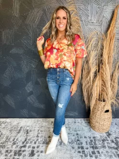 From The Moment Floral Puff Sleeve Top