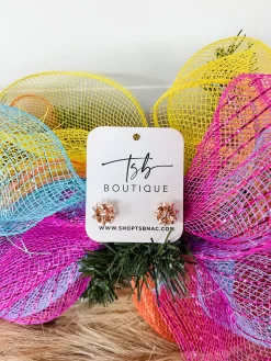 Rose Gold Christmas Bow Studs