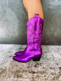 Amaya Metallic Purple Cowboy Boot -Fashion Clothing Store 5379817936fc2bd040e3281d52480216 scaled