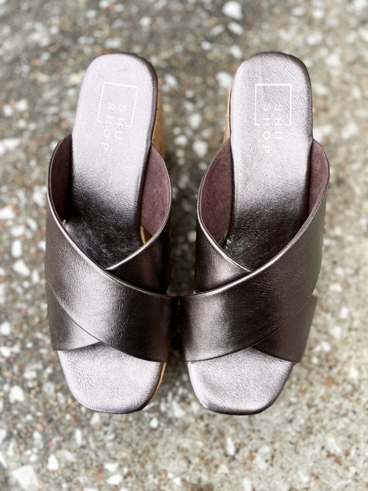 Ludovica Criss Cross Sandal- Gunmetal 4 Ludovica Criss Cross Sandal- Gunmetal - Image 4