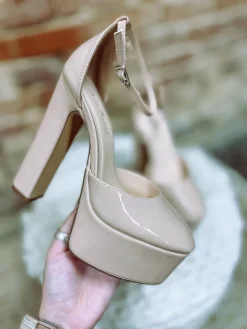 Reese Platform Chunky Pumps- Nude