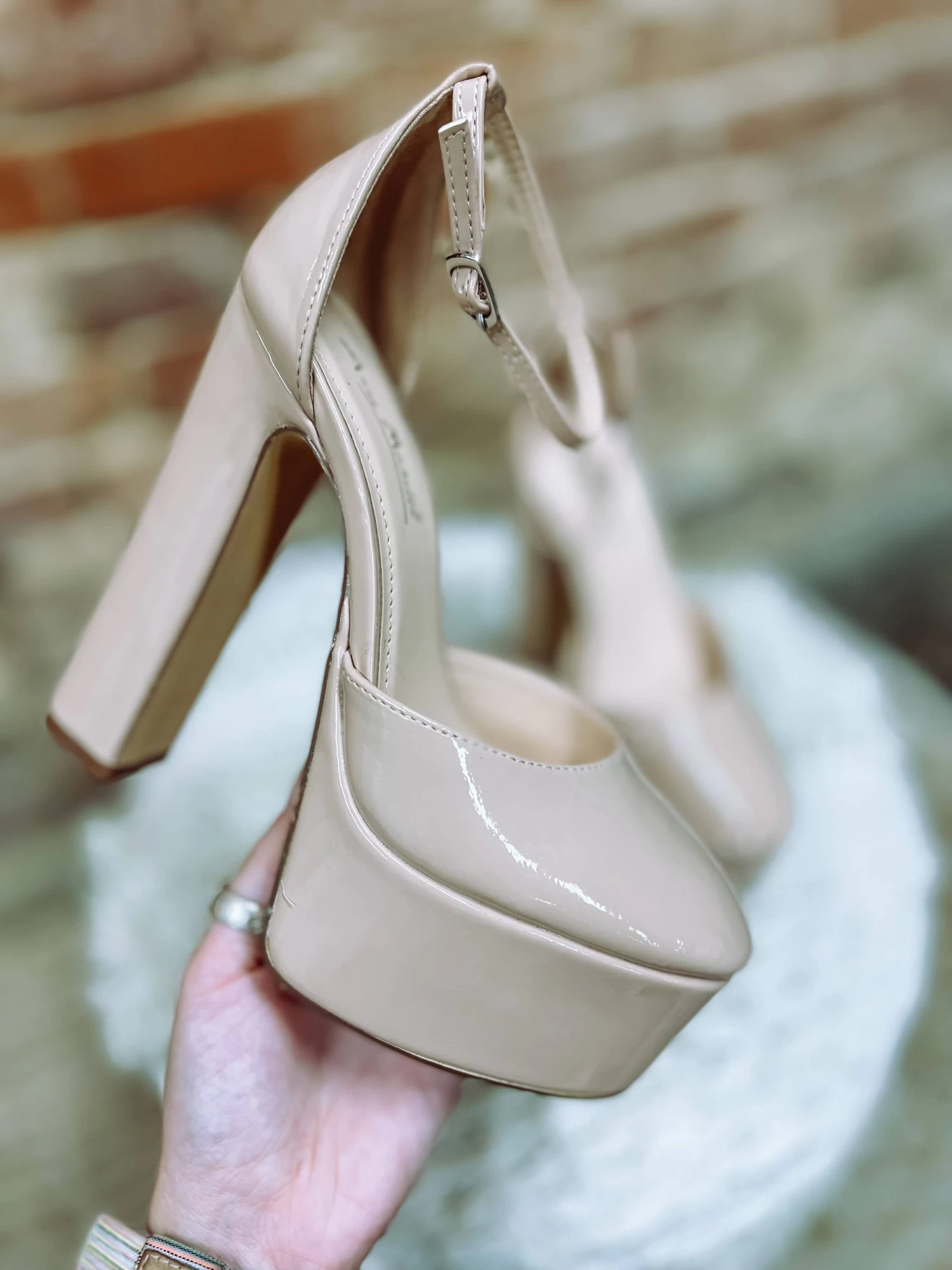 Reese Platform Chunky Pumps- Nude 1 Reese Platform Chunky Pumps- Nude