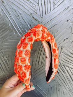Rylee Woven Headband- Orange