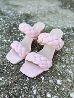 Buggy Braided Heels- Pink