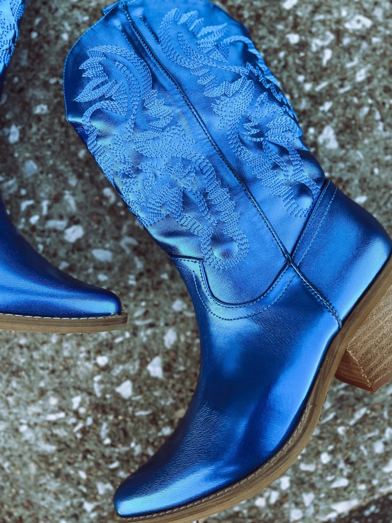 Adela Western Boot- Blue 2 Adela Western Boot- Blue - Image 2