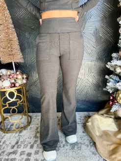 Errands To Run High-Rise Bell Bottom Pants- Black