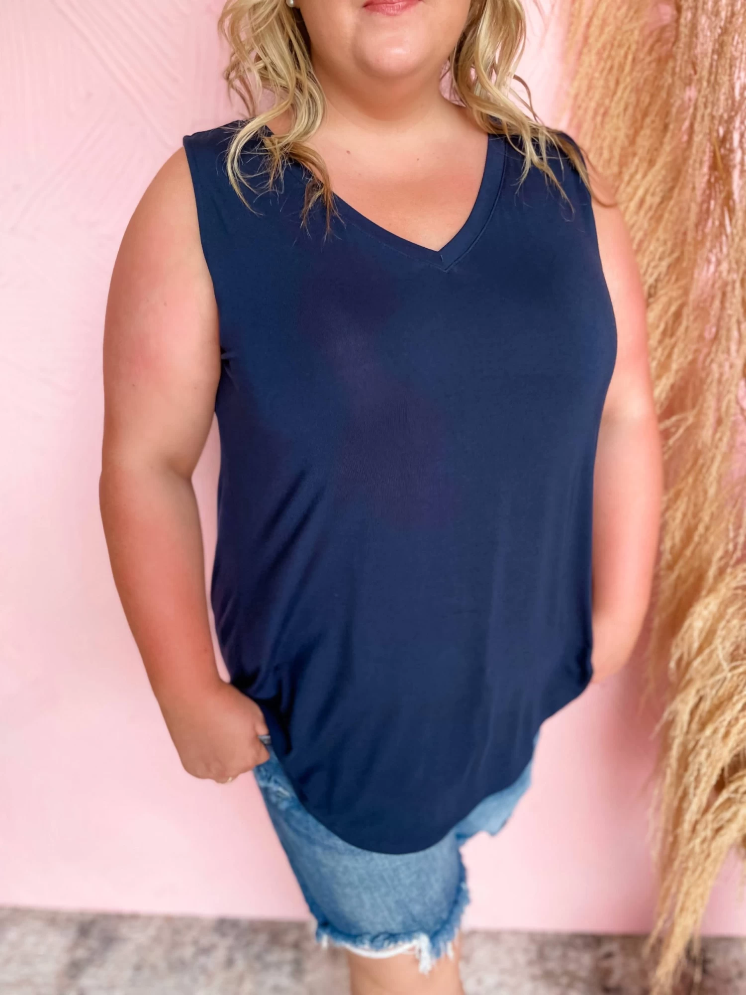 Good Days Ahead Hi Low Tank- Navy 2 Good Days Ahead Hi Low Tank- Navy - Image 2