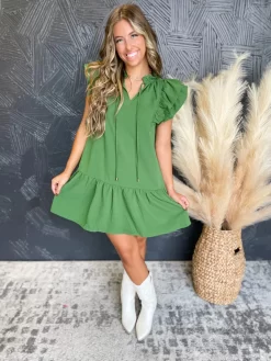 Do What's Right Ruffle Sleeve Dress- Amazon