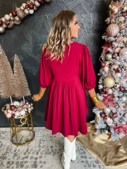 If The Shoe Fits Babydoll Dress- Burgundy -Fashion Clothing Store 65cfbc680f9cbaa76dd80e5061c86697 scaled