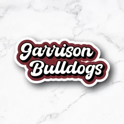 Garrison Bulldogs Cursive Sticker