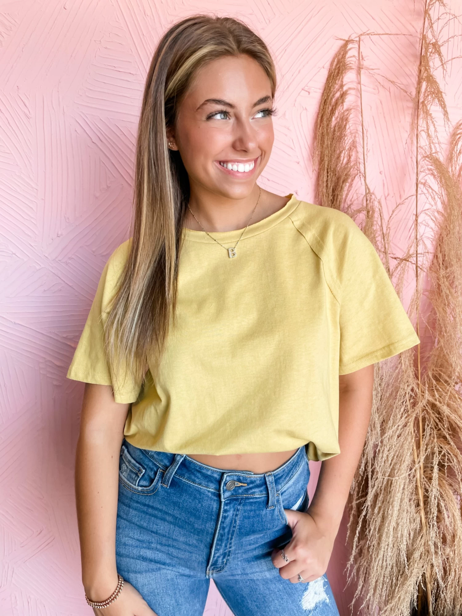 Top Notch Round Neck O-Ring Top- Light Mustard 5 Top Notch Round Neck O-Ring Top- Light Mustard - Image 5